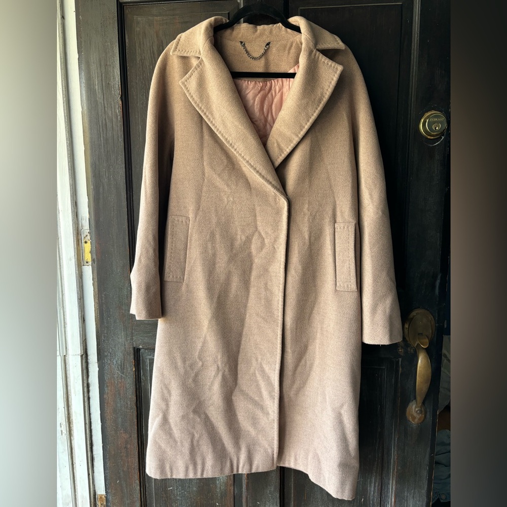 Turkish cashmere coat dusty rose/cream